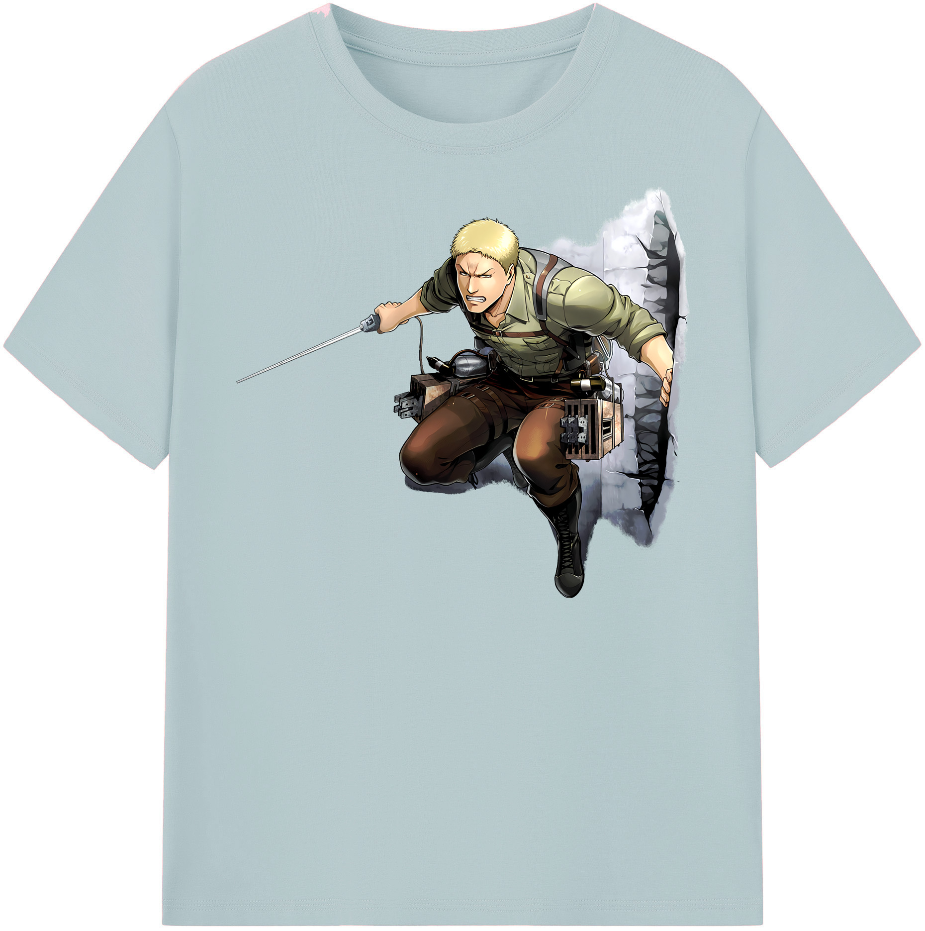（画像用） 進撃の巨人 ライナー・ブラウン Attack on Titan Reiner Braun 綿100％半袖Tシャツ（フロントプリント）